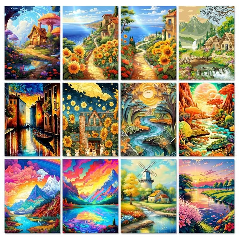 

CHENISTORY DIY Frame Paint By Number For Adults Landsape Drawing By Numbers Unique Gift Acrylic Paint On Canvas Home Decor