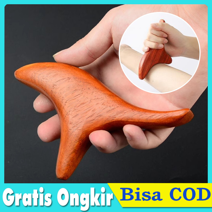Alat Pijat Refleksi Kayu Bidara Merah - Terapi Titik Akupresur 3 Sudut - Untuk Punggung & Kaki