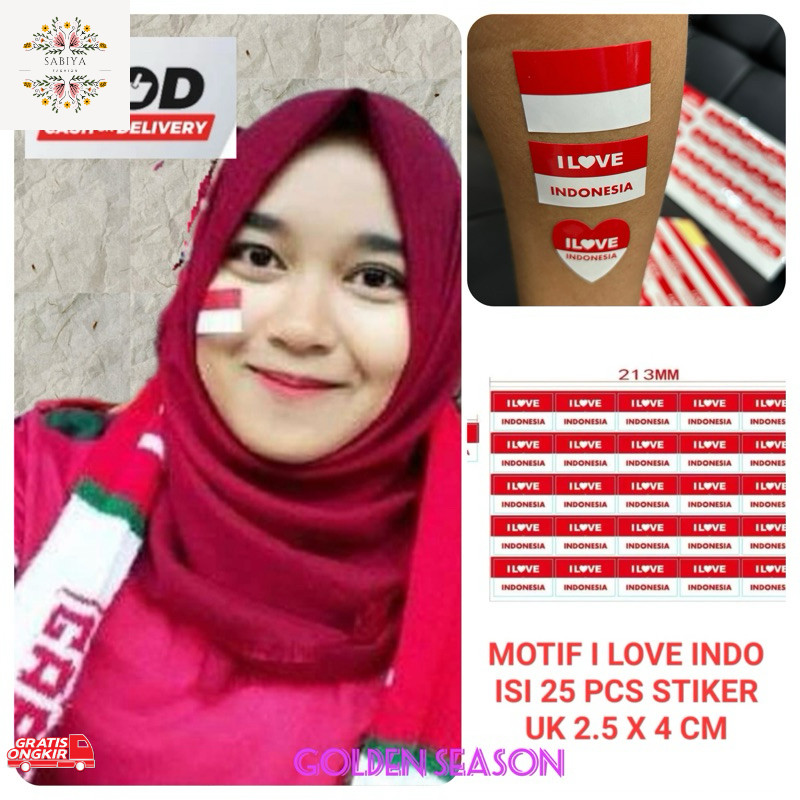 

Serba Agustus / 25pcs Stiker Pipi HUT RI KEMERDEKAAN / Sticker Merah Putih 17 Agustus Hari Kemerdekaan