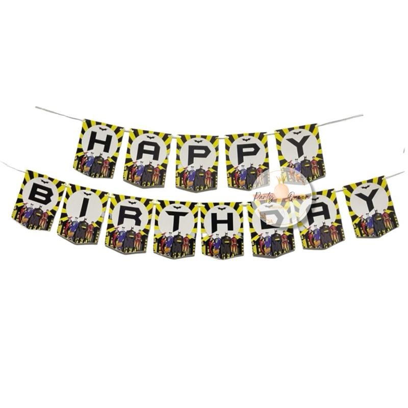 Banner Happy Birthday / Bunting Flag Ultah Batman