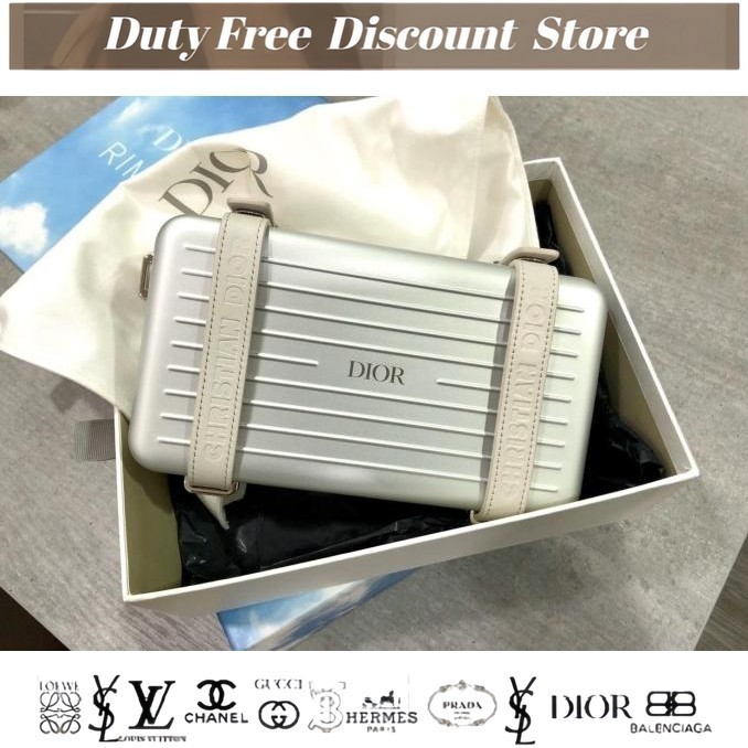 DIOR X RIMOWA Silver Clutch Aluminium Luxage Luggage Garansi Dua Tahun Otentik