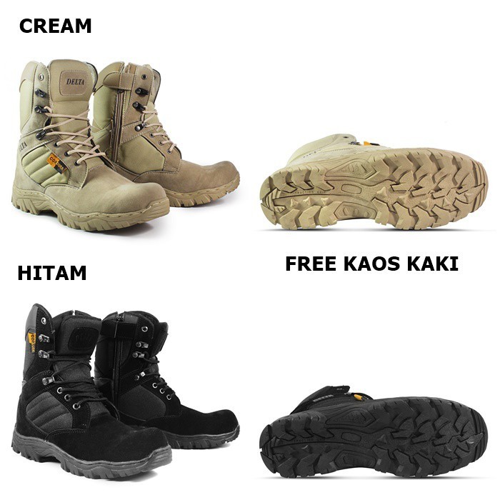 D6 sepatu pria delta tinggi safety Sepatu pria boots work ujung besi kulit suede grande original