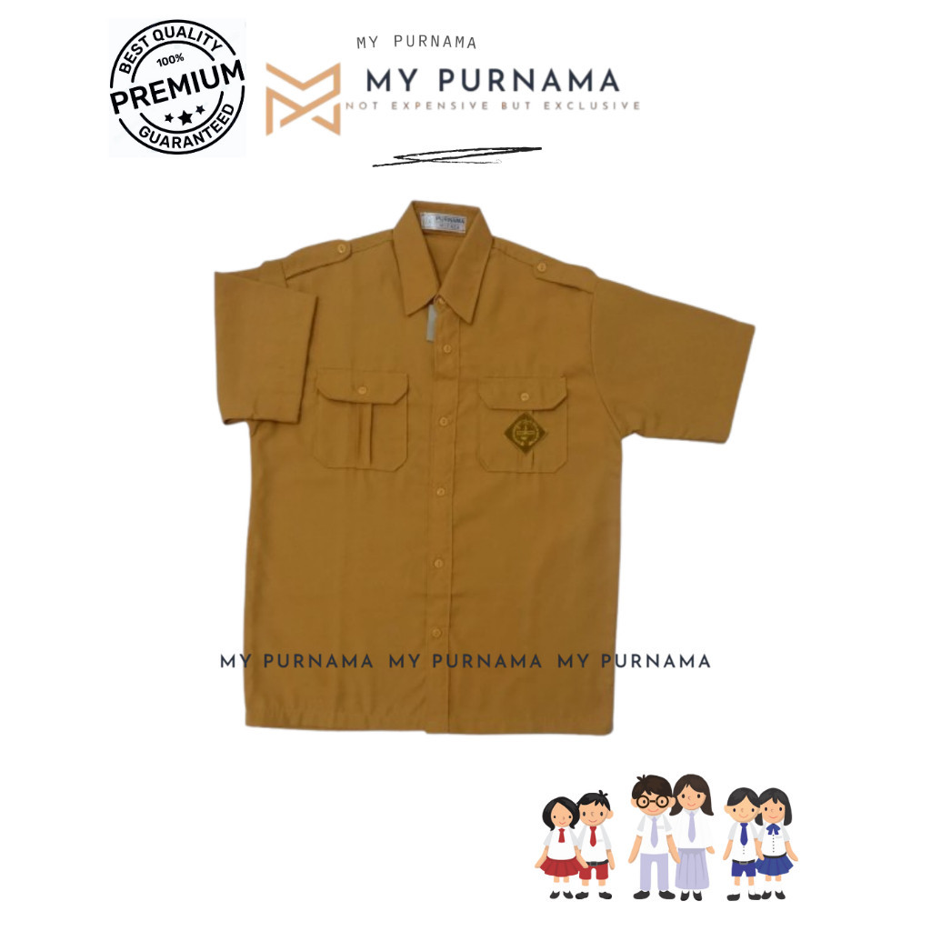 

TERBARU Kemeja Pramuka Pembina Laki Lengan Panjang Coklat Kuning Bahan Oxford - My Purnama