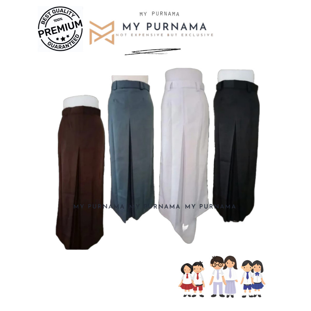 

TERBARU Seragam Sekolah - Rok Span Panjang Floi 1 SMP SMA & Kerja Bahan Drill Super - My Purnama