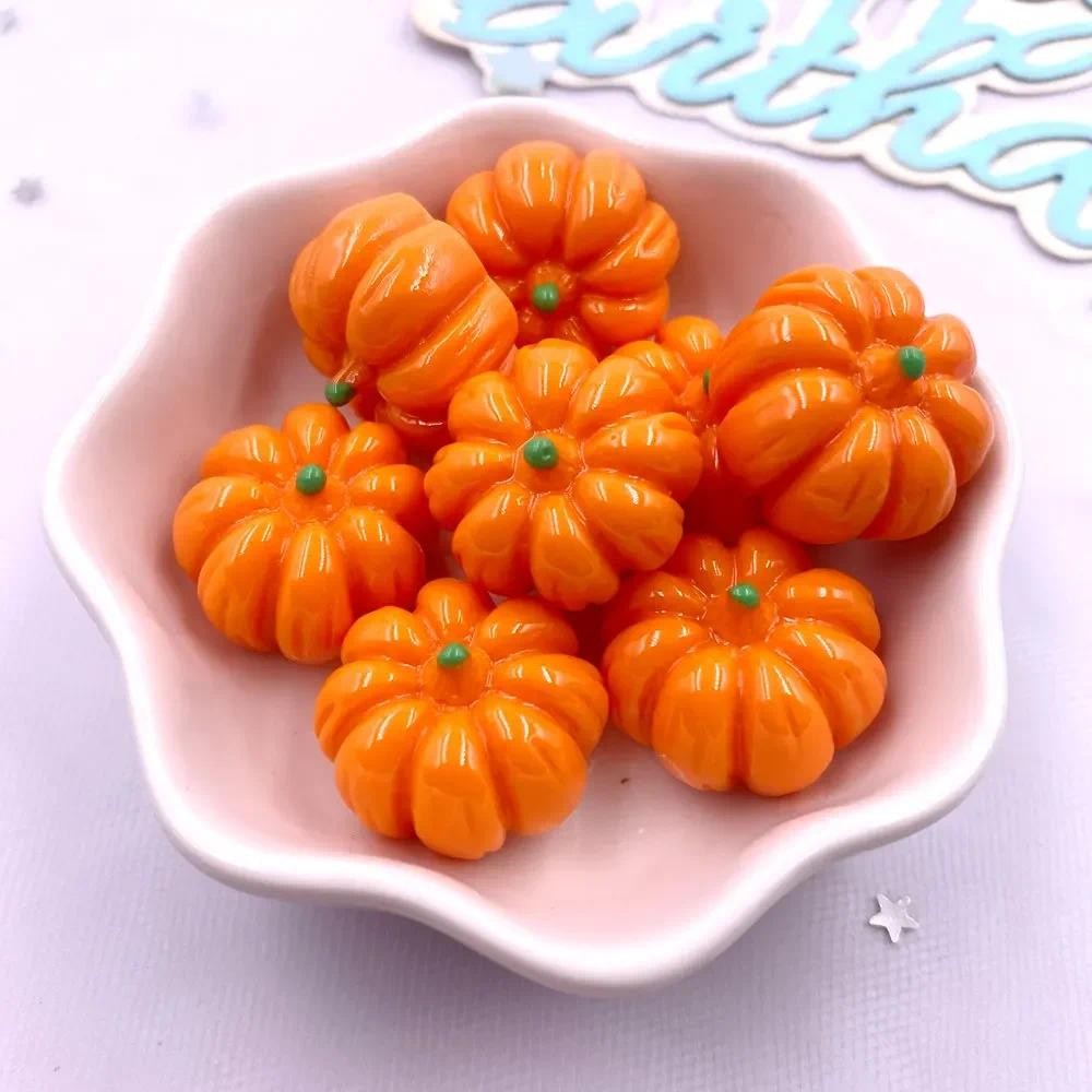 

Resin Kawaii Colorful 3D Pumpkin Flatback Stone Cartoon Christmas Figurines 10PCS Scrapbook DIY Halloween Jewellery Decor Crafts