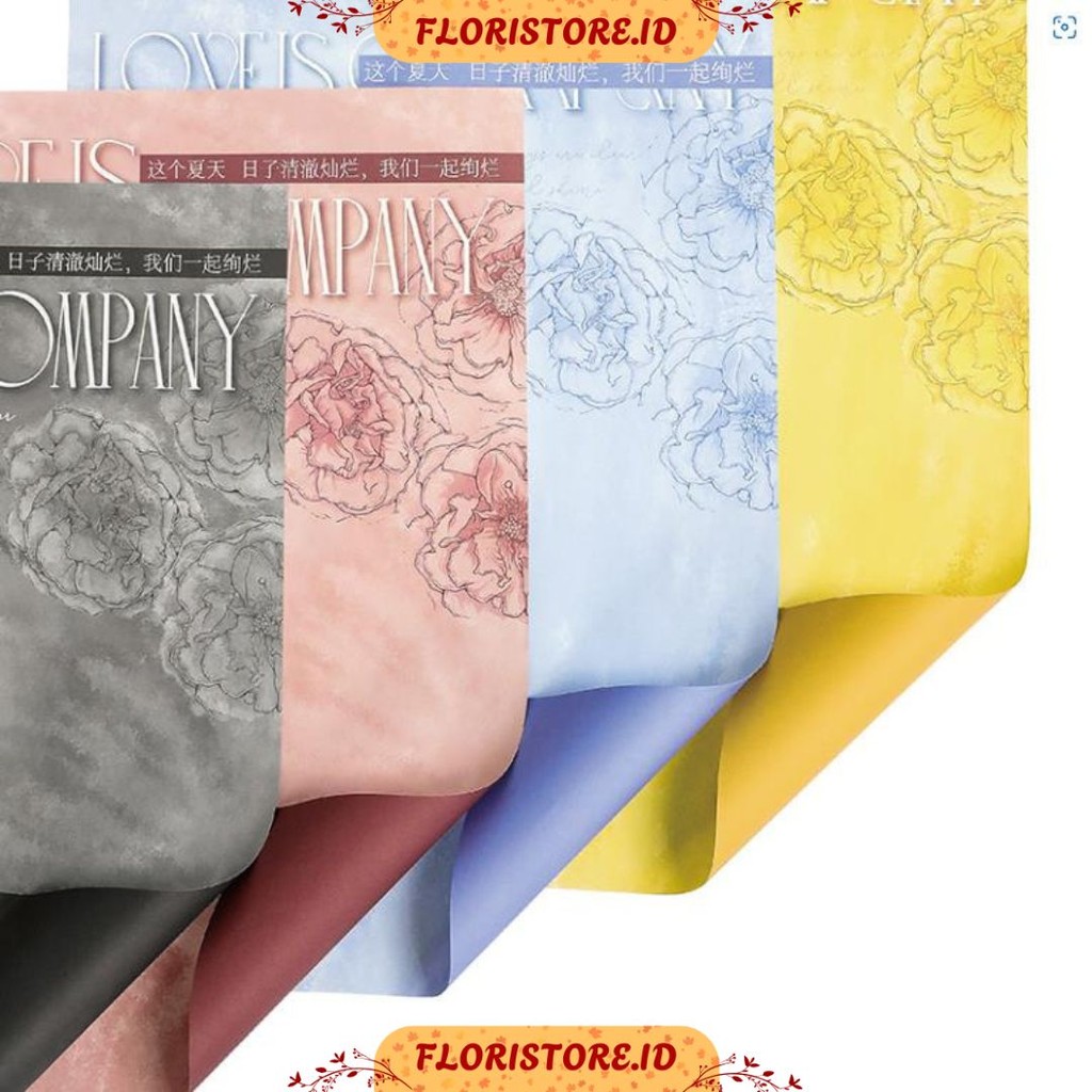

LOVE IS COMPANY MOTIF PAPER CELLOPHANE / FLORIST PAPER / KERTAS BUKET BUNGA / WRAPPING WRAPPER