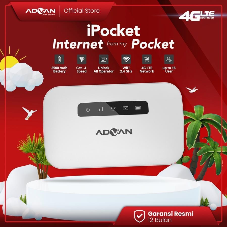 ADVAN IPOCKET MF01 MODEM MIFI WIFI HOTSPOT 4G HIGH SPEED MOBILE HOTSPOT PORTABLE