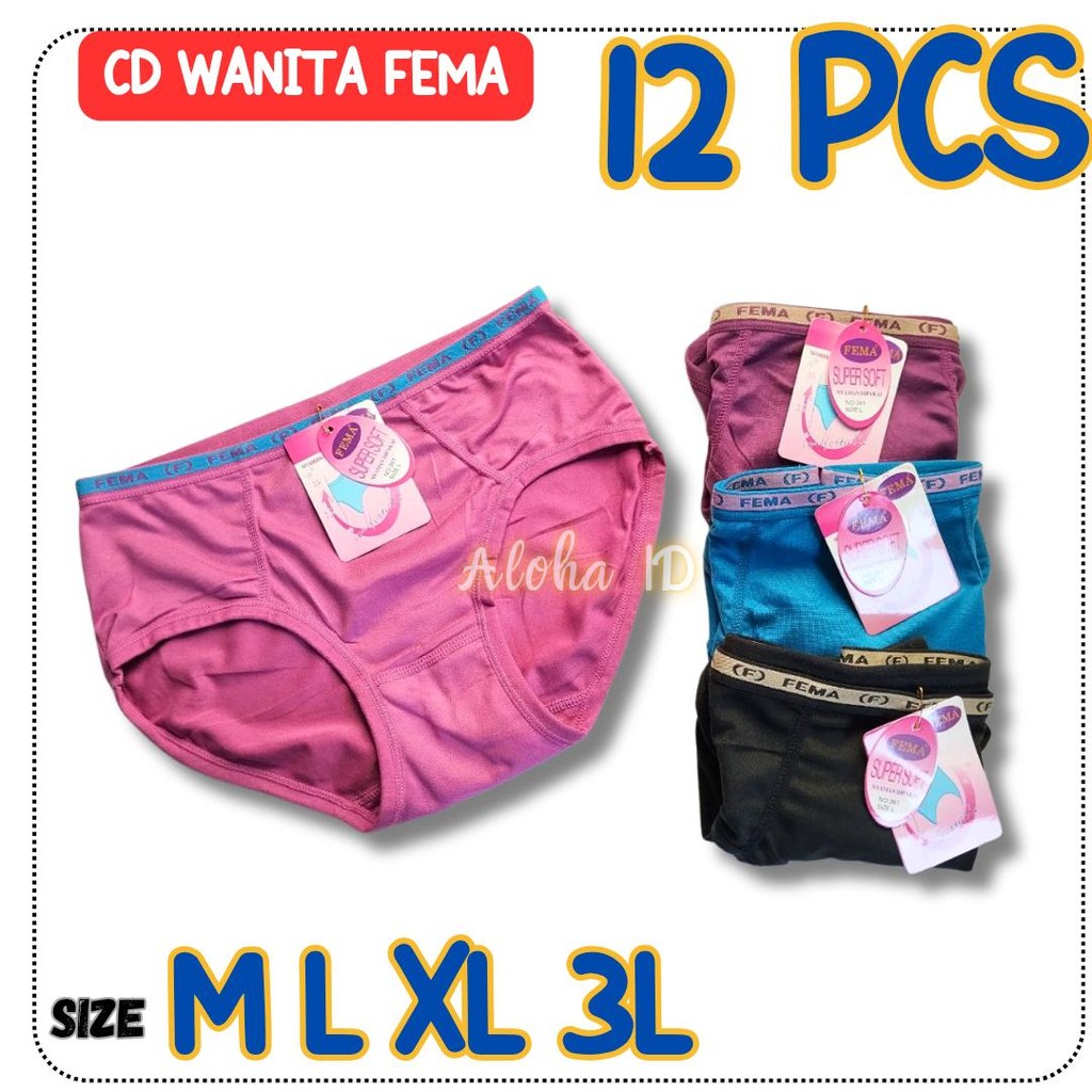 3, 6, 12pcs Celana Dalam Fema  Cd Wanita Dewasa Lusinan Murah CD Fema Ori