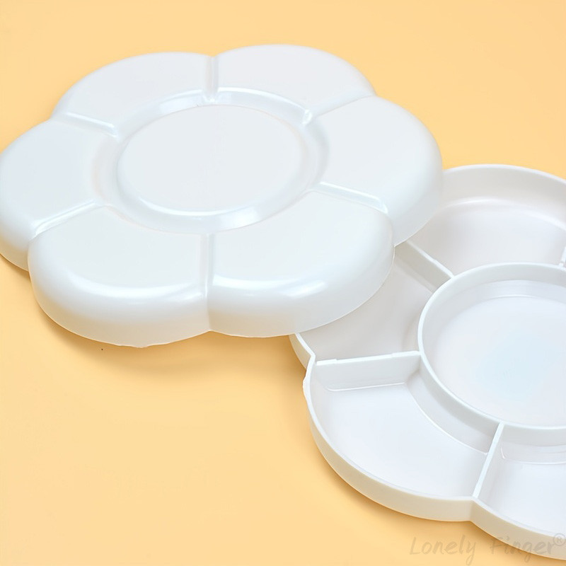 

2 PCS Round White Plastic Palette, White Plastic Covered Palette, Art Paint Palette, Acrylic Paint and Watercolor