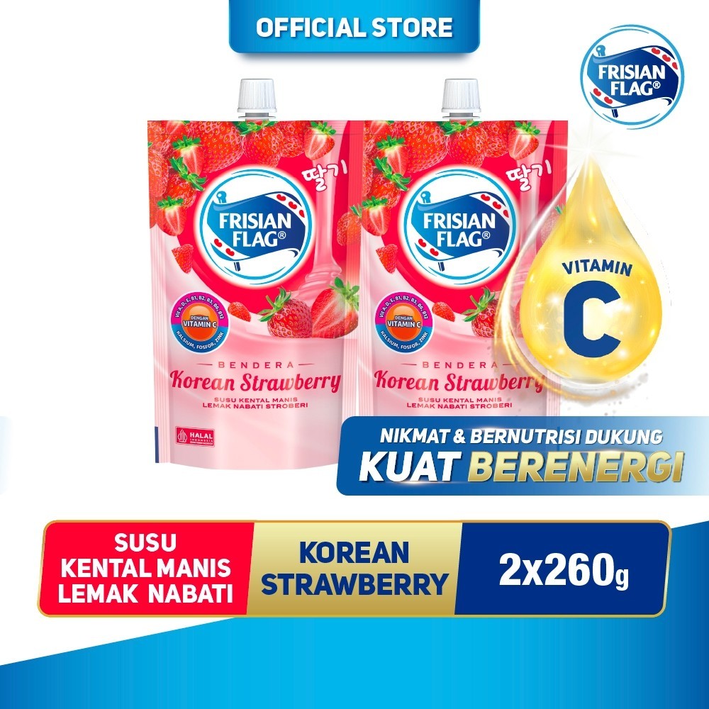 

Frisian Flag Bendera Kental Manis Korean Strawberry Pouch 260g x 2