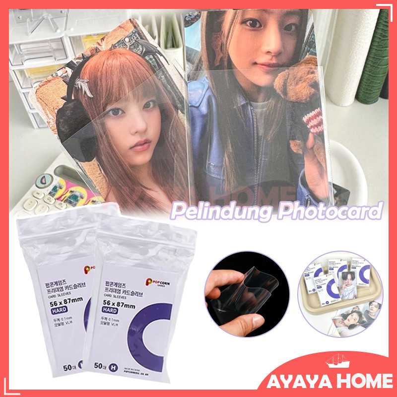 Popcorn Inner Sleeve Card 50 Lembar/Plastik Bening Sleeve Photocard Tebal