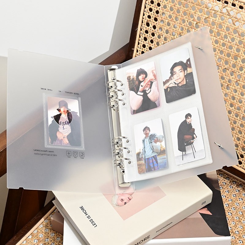 

Binder Photo Album Kpop Photo Card Holder with Inner Pages Transparent Idol Photo Card Collect Book School Stationery 포카 바인더