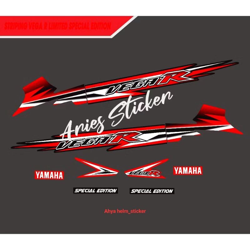 Sticker striping motor yamaha vega r lama model fiz r limited spesial edition custom malaysia merah 