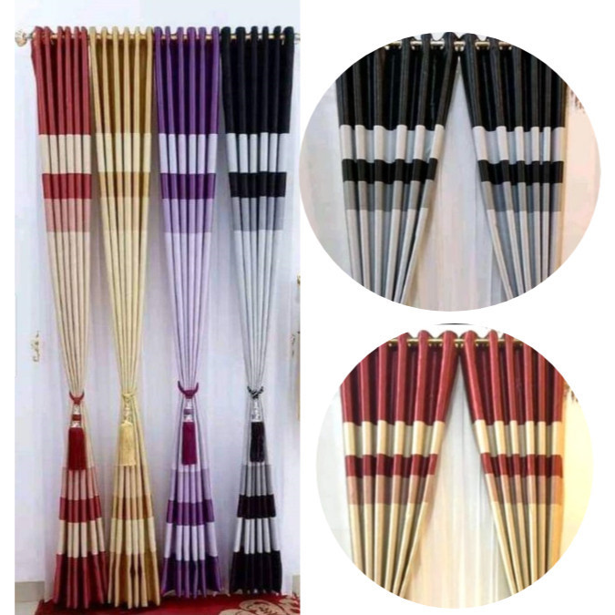 Gorden PelanniJendela Pintu Blackout Import Tebal Premium Mewah Elegan Motif Pelangi Panjang 250Cm