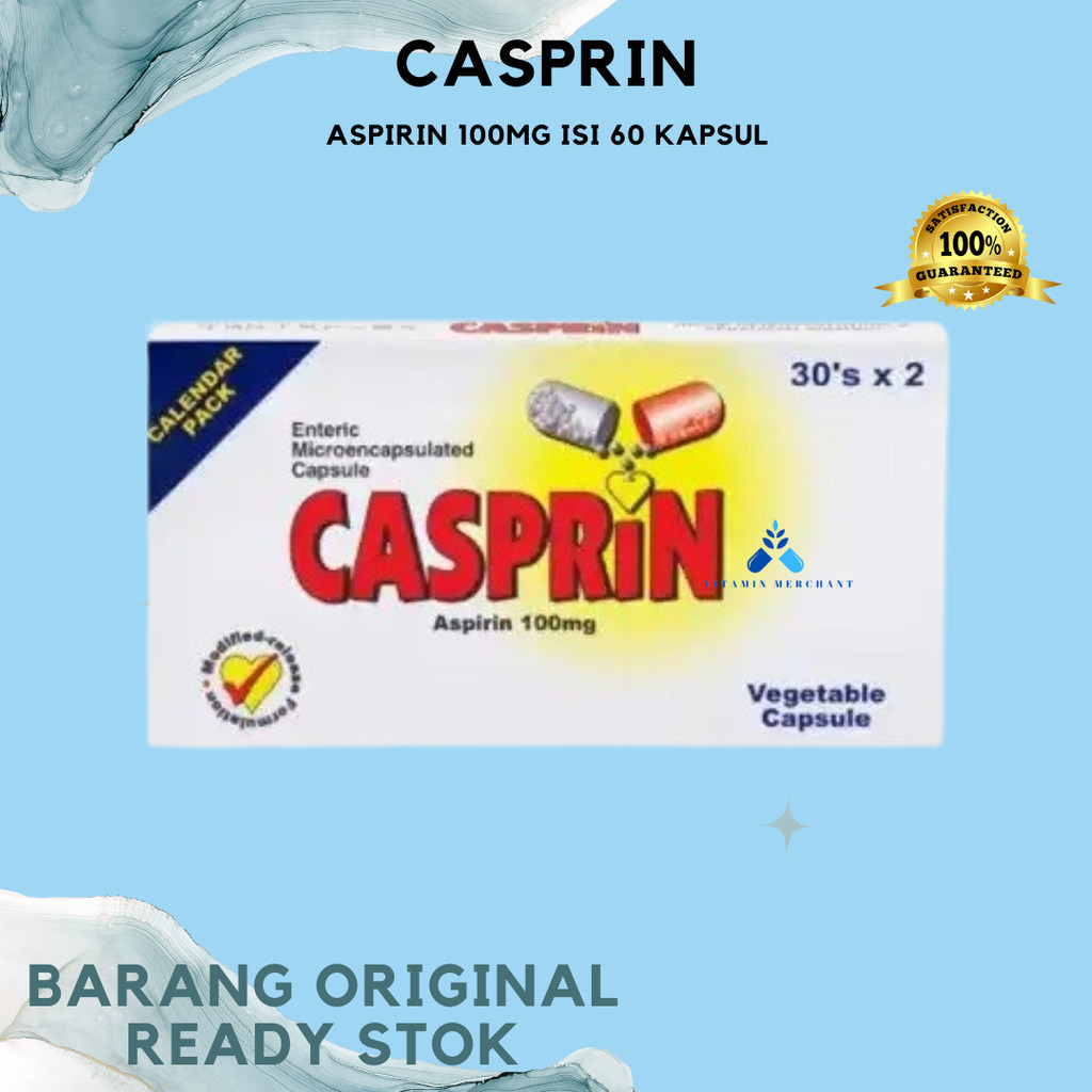 Casprin aspirin 100mg isi 60 kapsul - w&w