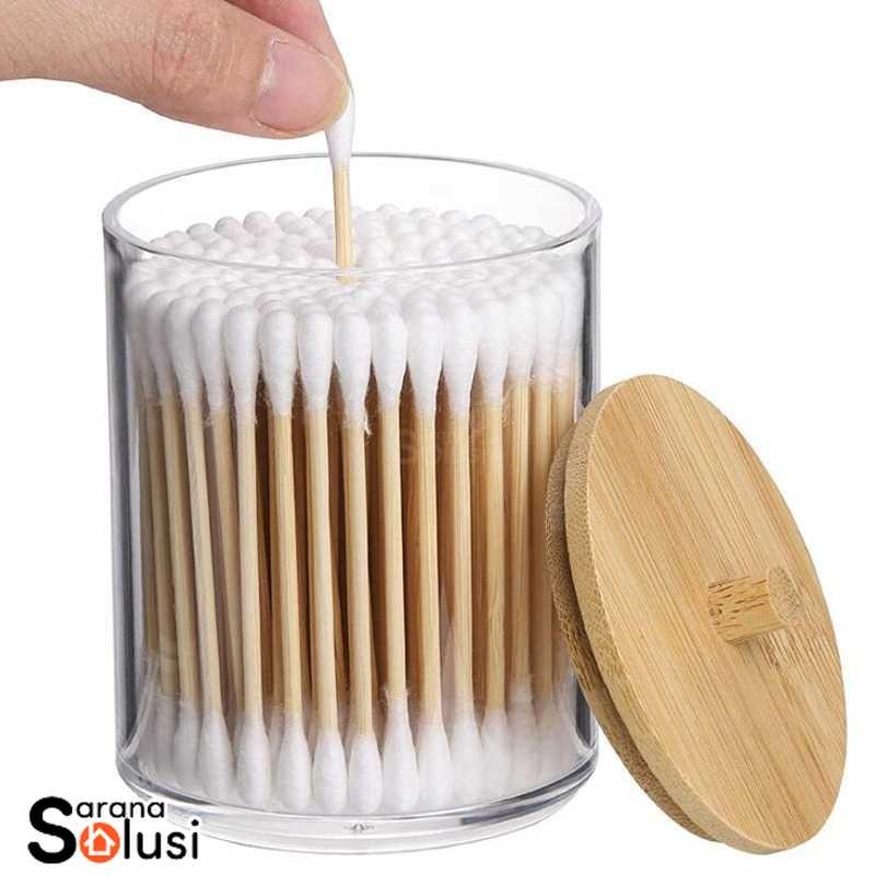 Tempat Wadah Kapas Cotton Bud Toples Plastik Make Up Organizer