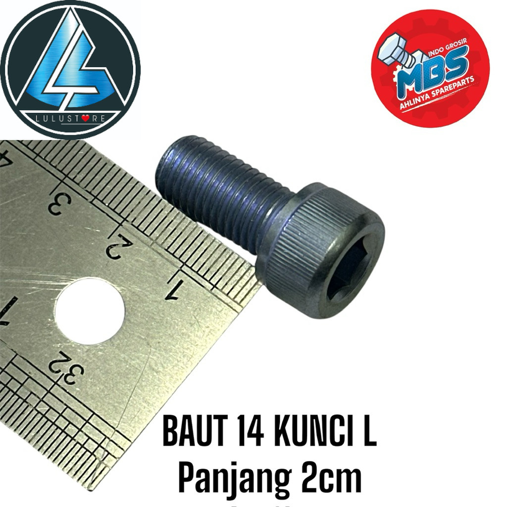 BAUT 14 KUNCI L PANJANG 2cm m10x20 ORIGINAL
