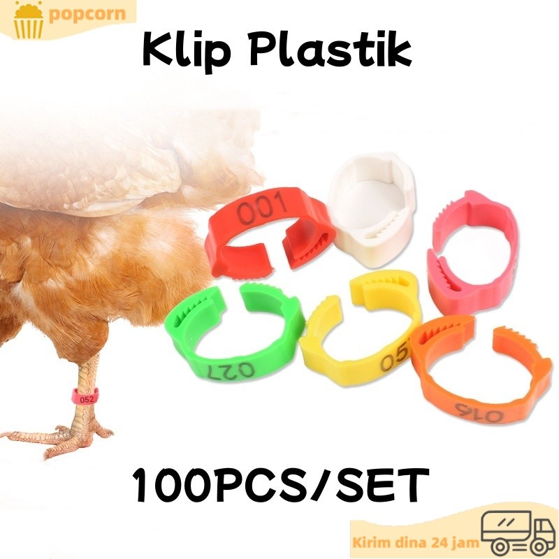 100PCS/SET Cincin Kaki Ayam Tanda Unggas Gesper Cincin Kaki Unggas