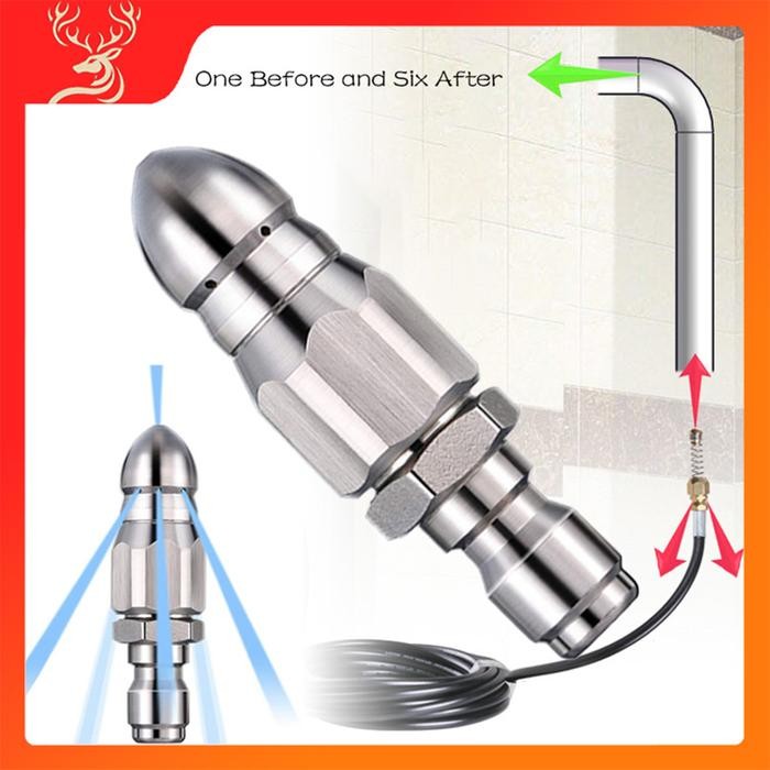 Nozzle Pembersih Pipa Alat Untuk Saluran Pipa Mampet Konektor Air Bertekanan Tinggi Alat Saluran Pip