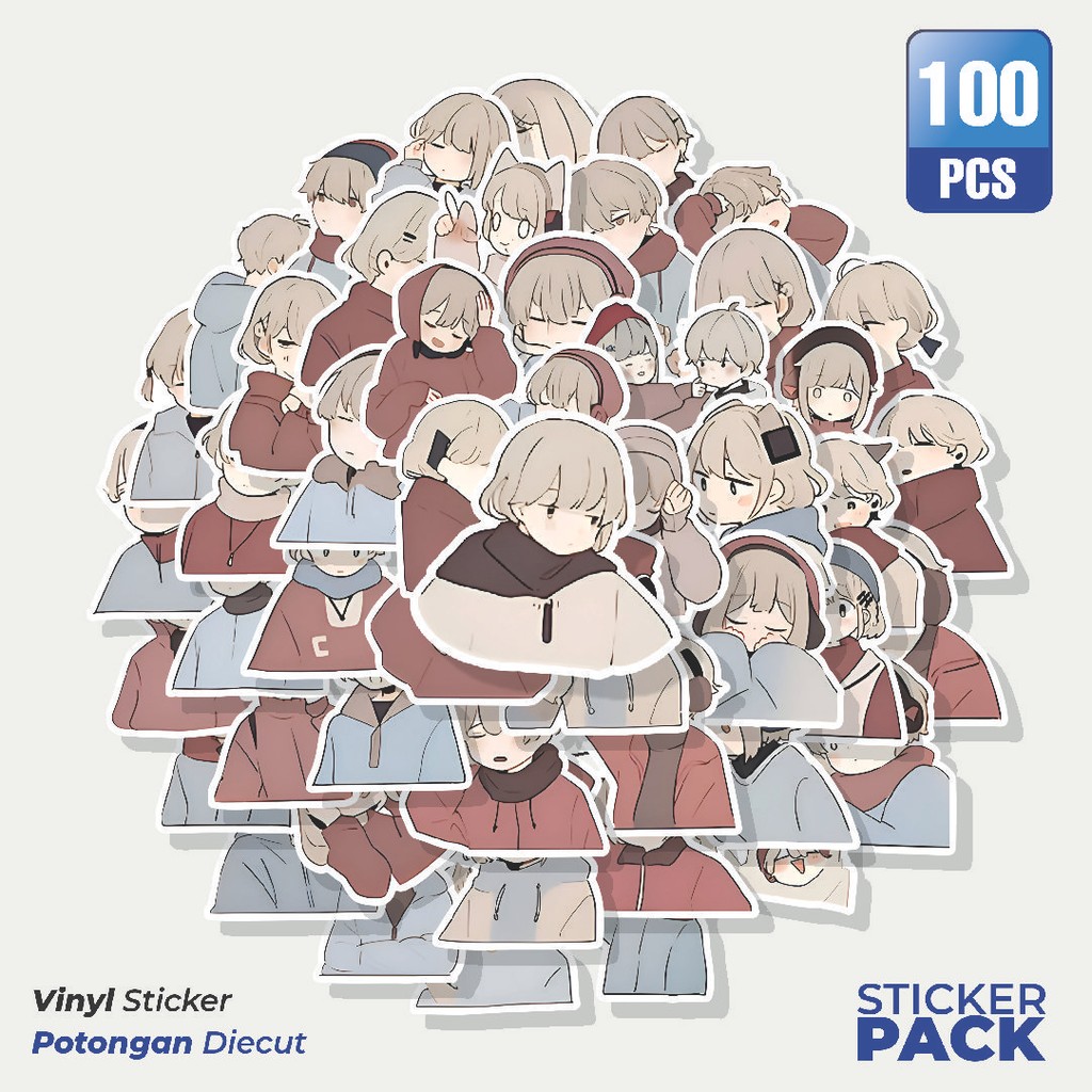 

Super Hemat! 100 PCS Stiker Cartoon Couple Costum Waterproof Aesthetic- Untuk Laptop, Motor, dan Helm - Paper Stationery Pack