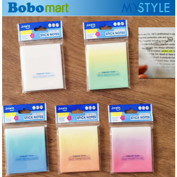 

BOBOMART Memo Stick Sticky Note Kertas Memo Tempel JX689 Starlight Transparent 75 x 75mm