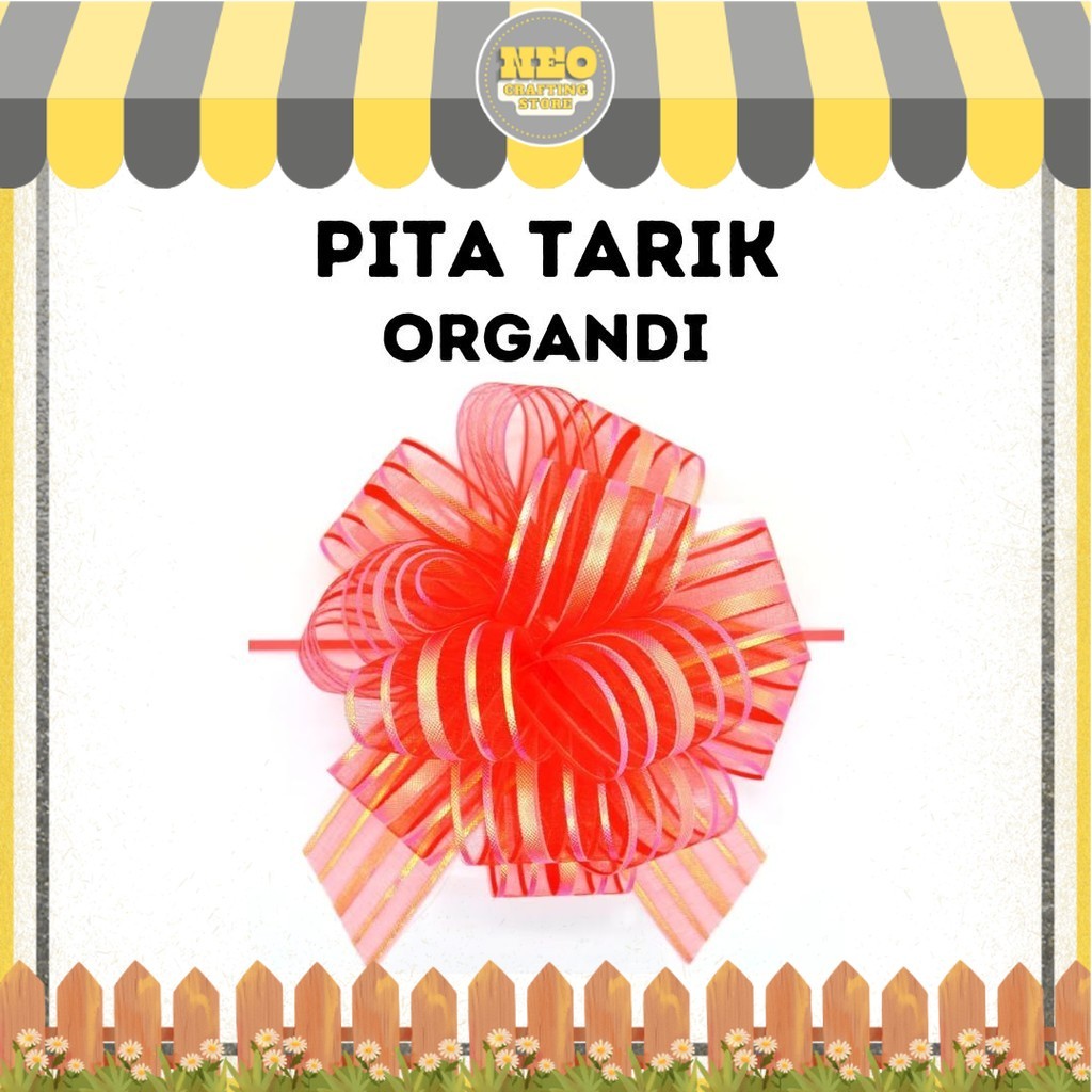 

Pita Tarik SALJU Organdi Kaca Serut Kain Metalik