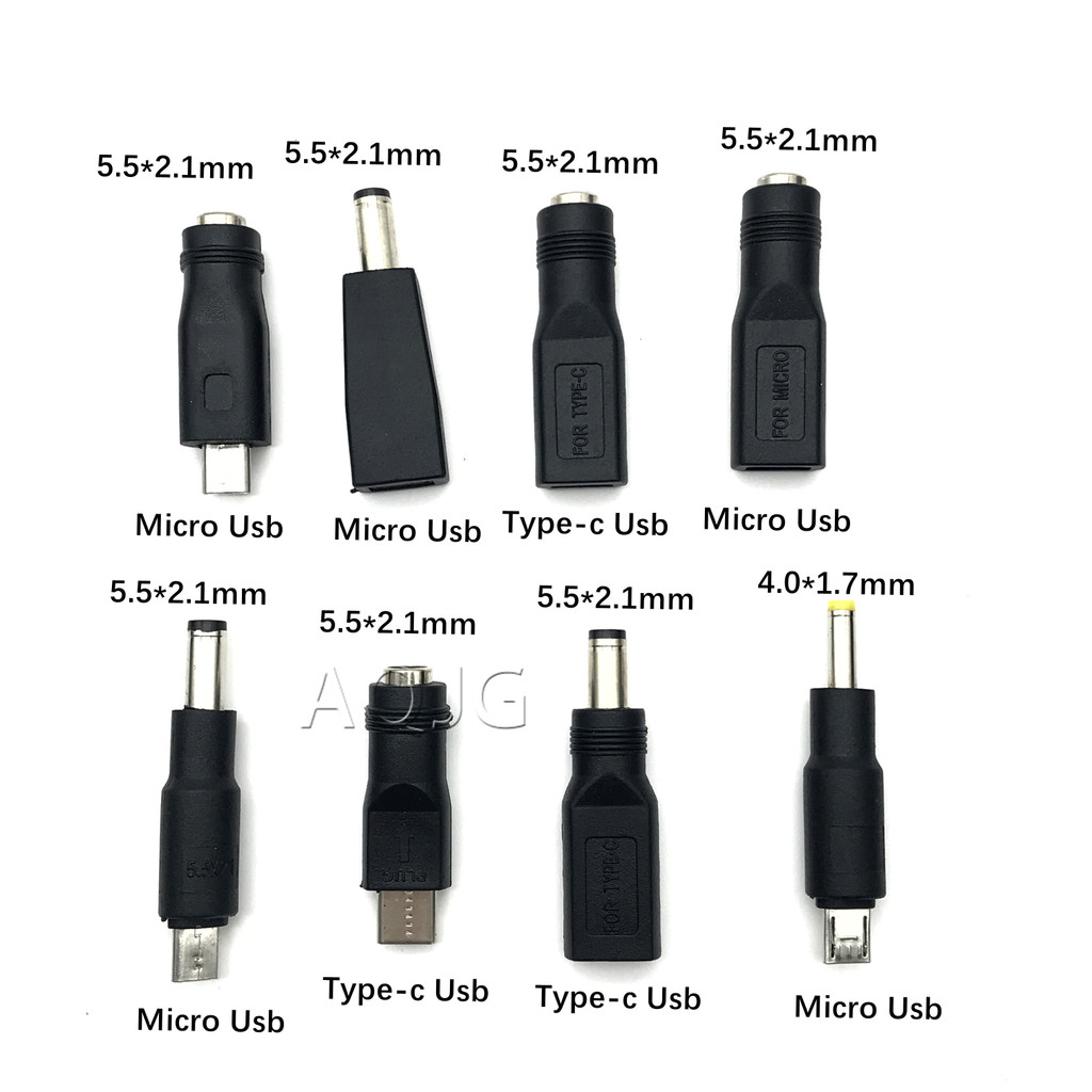 1pcs Type C / Tablet Micro USB 2.0 to DC 5.5x2.1 mm Power Jack Adapter Plug USB C to DC 5.5*2.1 mm P