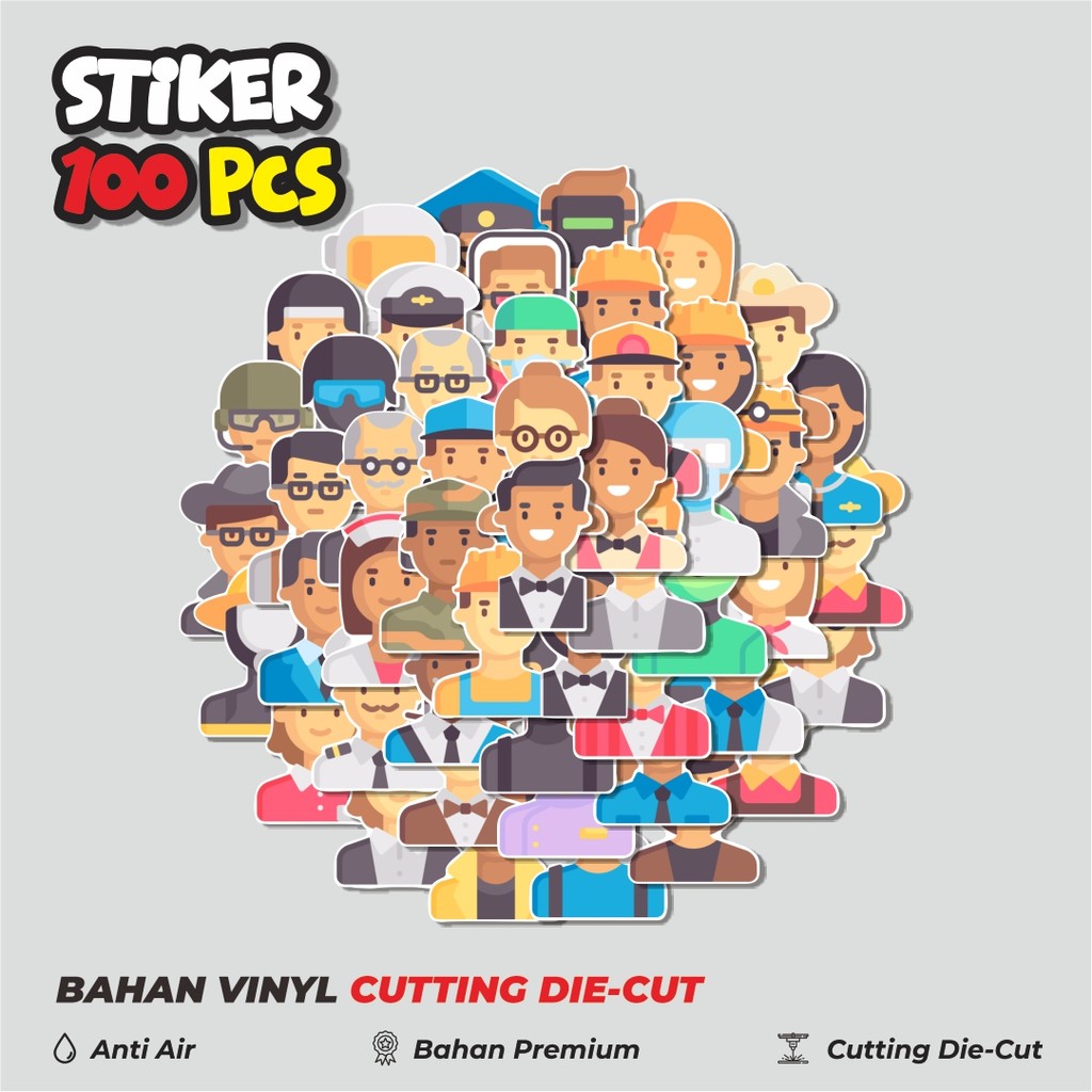 

Terbaru! 50 pcs Stiker Job and Professions Avatar Dekorasi Lucu Kreatif untuk Notebook, Skateboard, HP