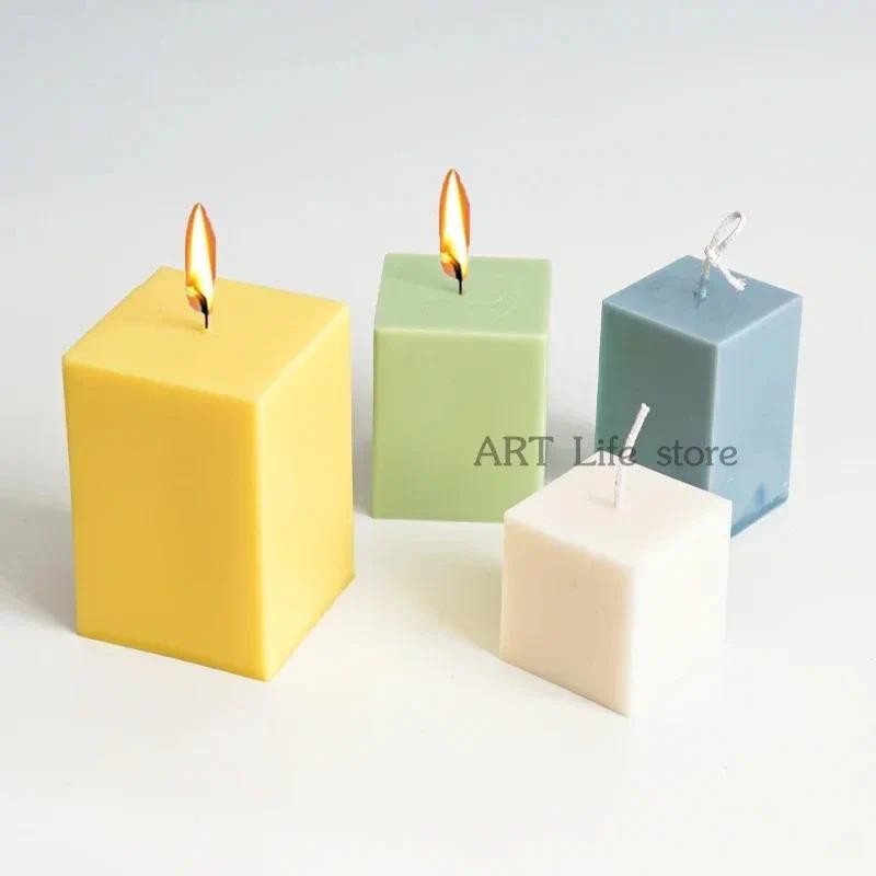 

3D Square Column Candle Acrylic Mold Diy Homemade Handmade Aromatherapy Candle Mould Kit Pc Plastic Molds Home Decoration Gift