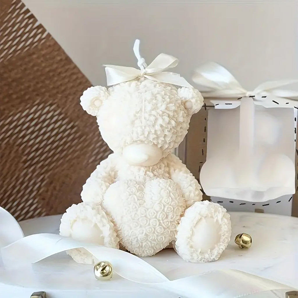 

Hug Heart Bear Silicone Mold DIY Cuddle Heart Rose Teddy Bear Candle Mold Gypsum Candle Resin Make Home Decor Gift Creative Gift