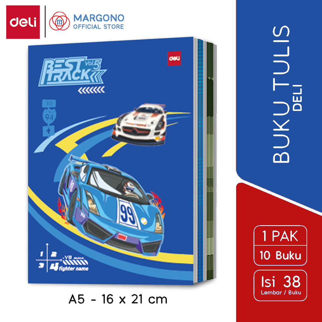 

Deli Buku Tulis Sekolah A5 38 Lembar Motion Vehicle 3 - 10 buku (1 pak)