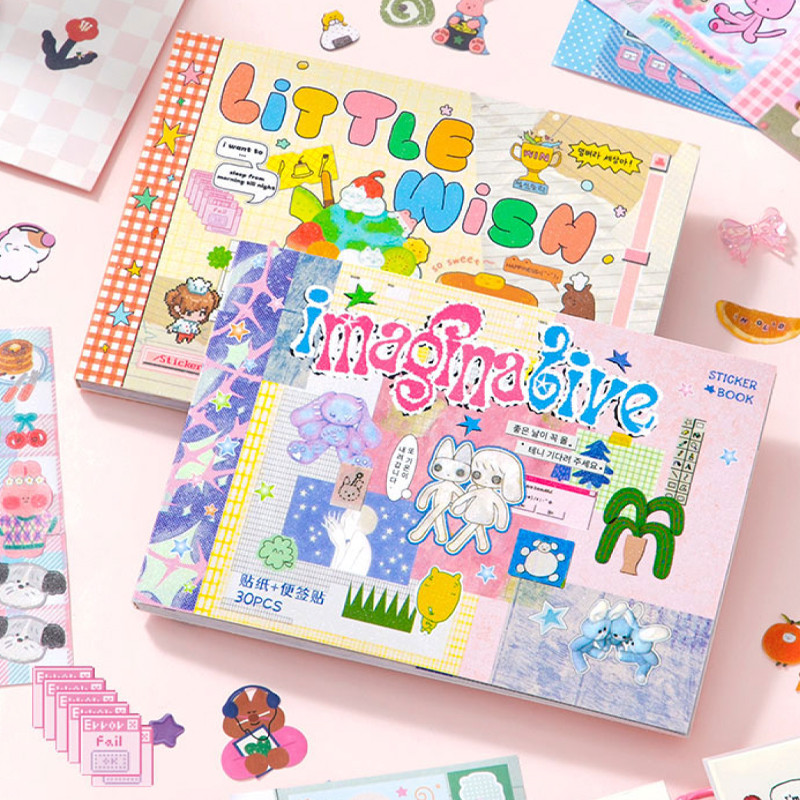 

Mr Paper 30Pcs/book Duplex M5 sticker book Korean cute style DIY creative handbook material calendar card album