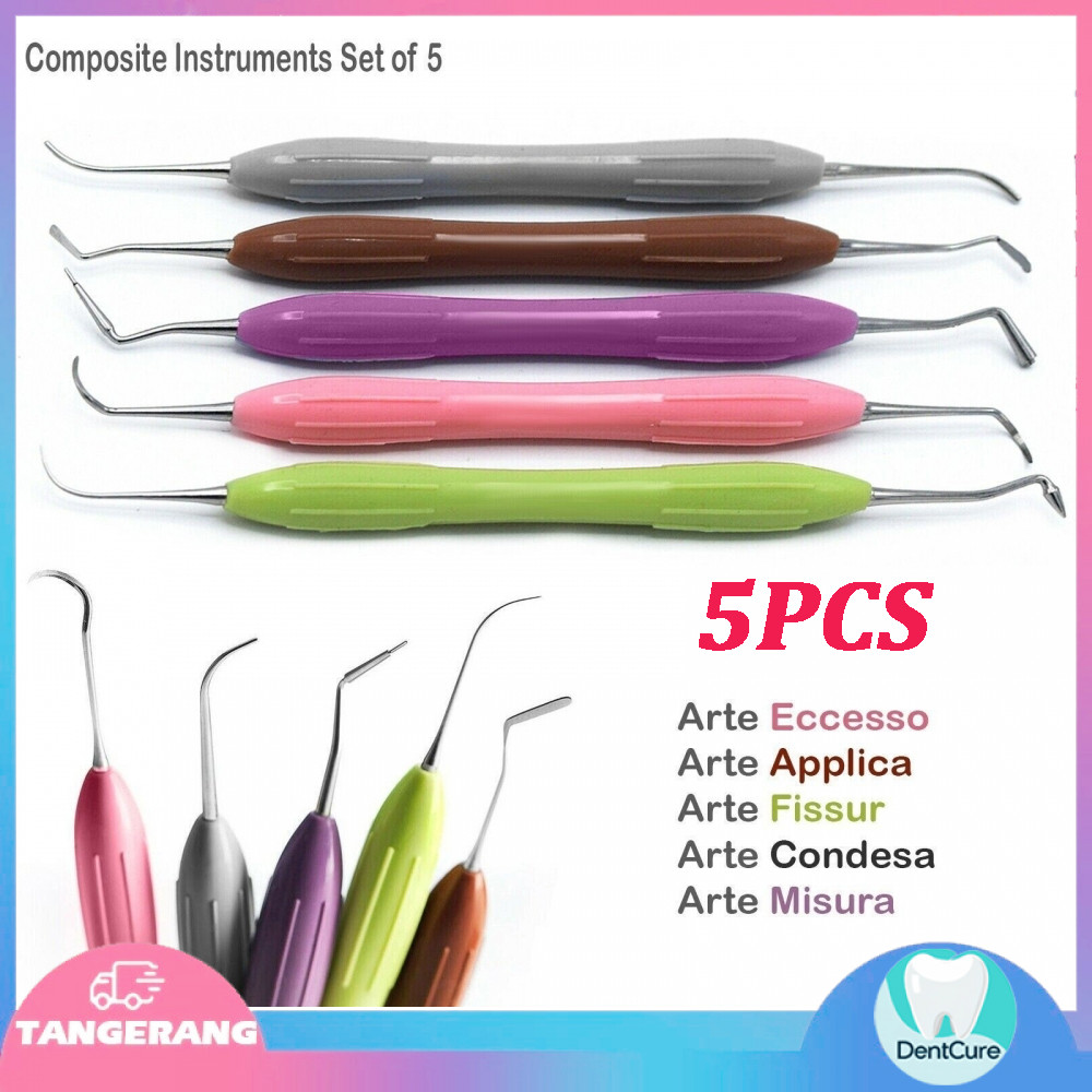 5pcs/set Dental Composite Filling Instrument Anti Lengket Non Sticky Dental Restorative Resin Filler