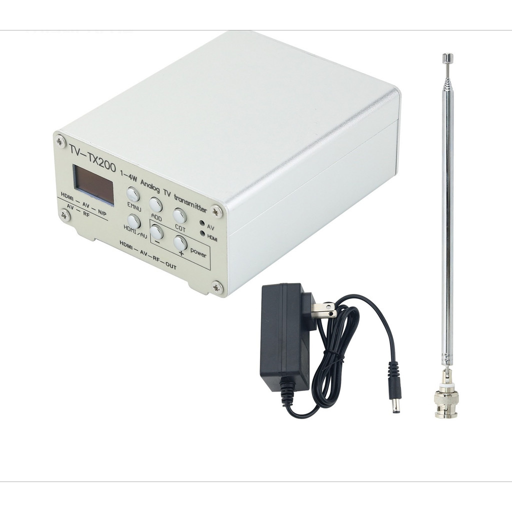 HamGeek TV-TX200 VHF/UHF Analog TV Transmitter Support HD/AV Input Analog Signal Transmitter with Te