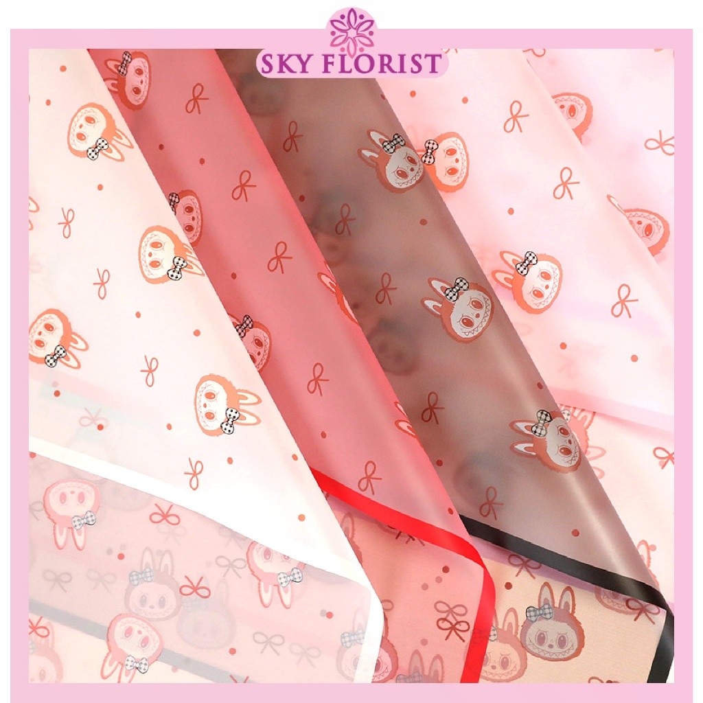 

20 lembar Wrapping Cellophane Kertas Buket Motif Corak Kartun / Kertas Kado KB85