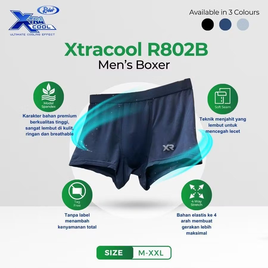 Rider Celana Dalam Boxer Brief Xtracool R802B