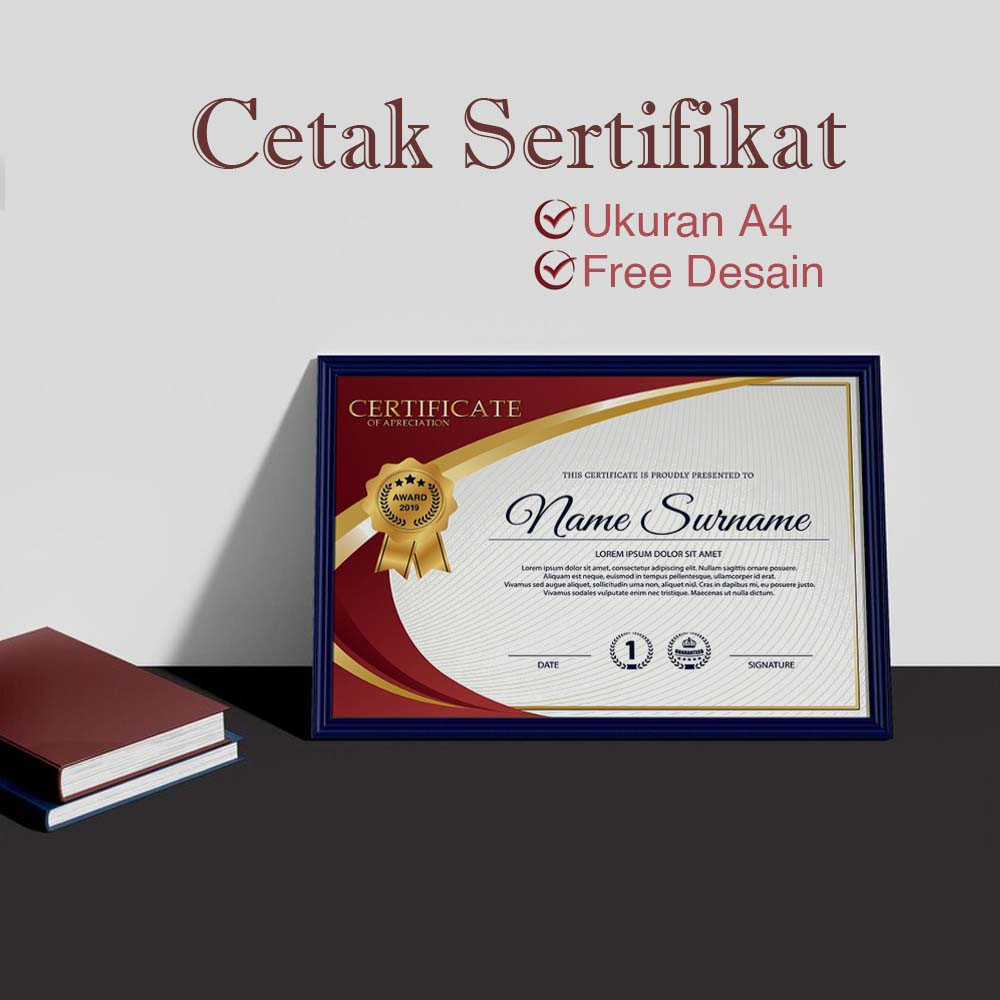 

0076 Cetak Sertifikat Piagam Custom Murah Free Design