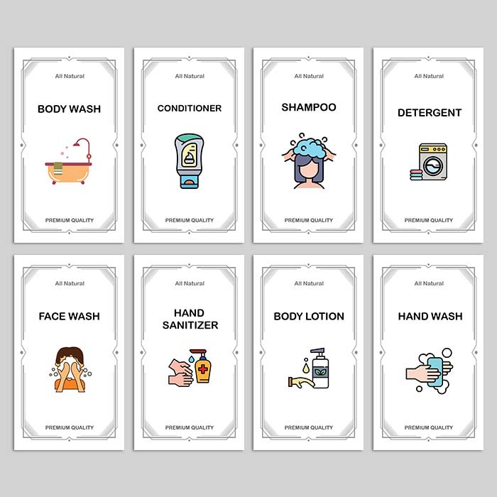 

0067 HOME LIVING Stiker Label Warna Waterproof Shampoo Conditioner Body Soap Hand Wash Lotion Hand Sanitizer