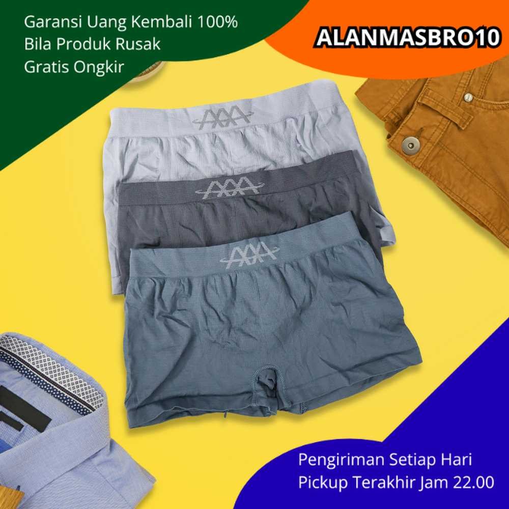 AM10 Celana Dalam Sempak Kolor Boxer Pendek Pria Cowok Laki Laki Tebal Murah Dewasa Original 100% Re