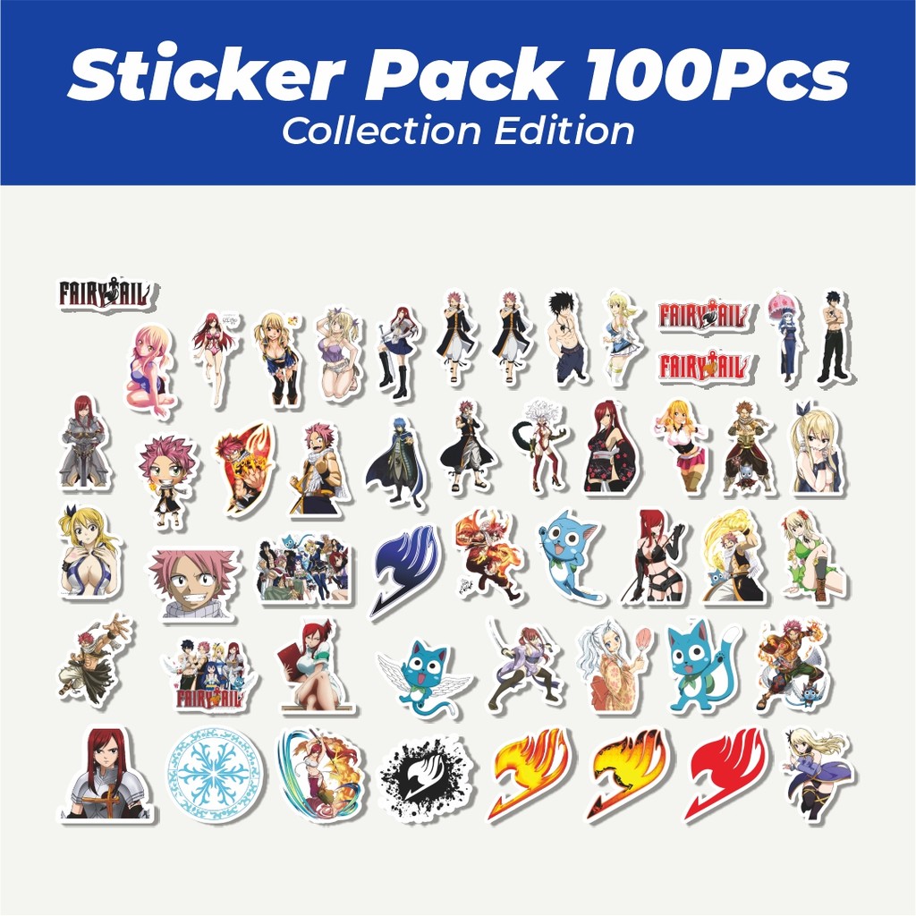 

Hot Stiker Anime Series Fairy Tail Character Mix Lucu Anti Air Stikers Berperekat Waterproof Sticker Decal Buat Motor Helm Buku Journal Koper Casing HP Laptop Botol Minum
