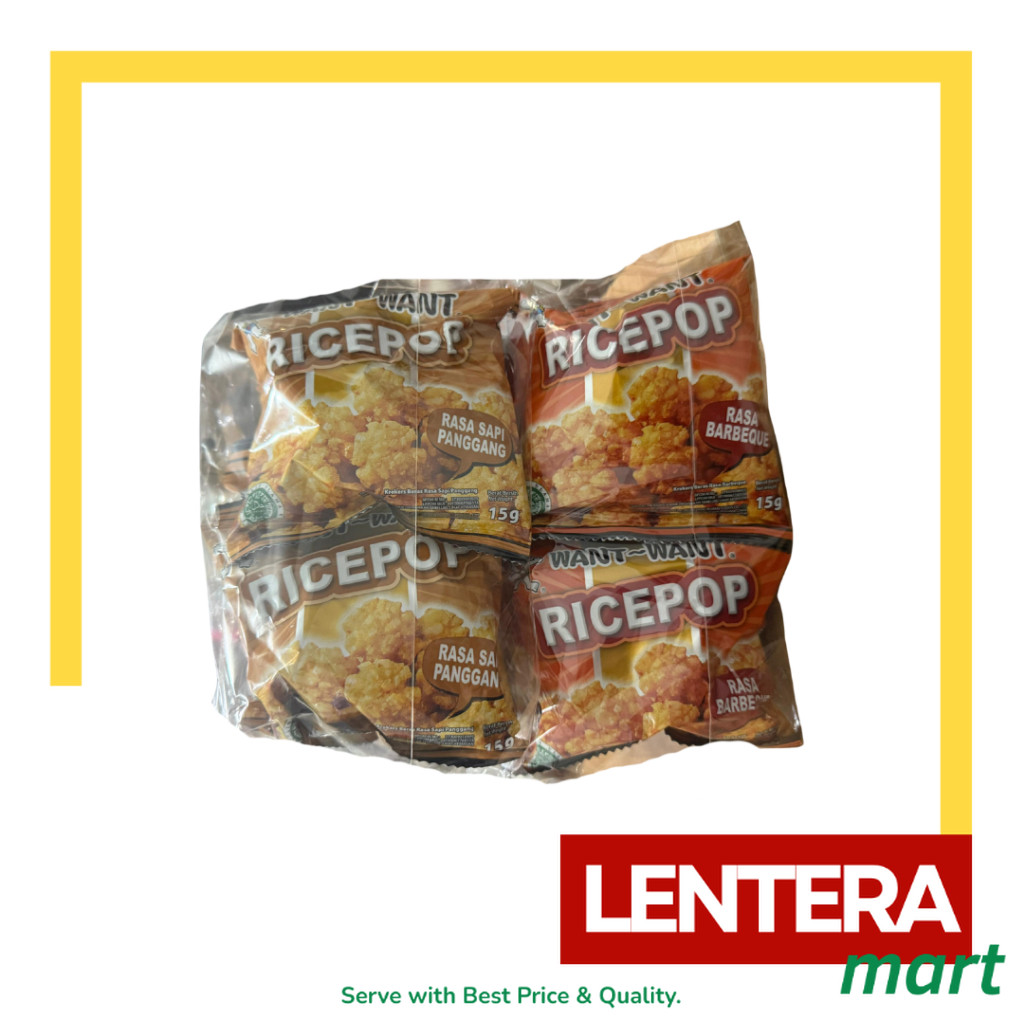 

Want-want Ricepop Krekers Rasa Sapi Panggang/BBQ 1 Pack isi 10 pcs x 15gr LenteraMart