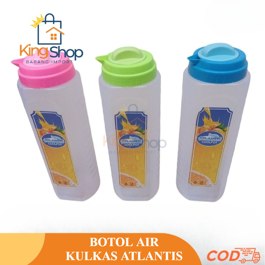 Botol Air Kulkas Atlantis 1,2 Liter Botol Air Besar Plastik Tempat Wadah Air Jus Botol Kulkas