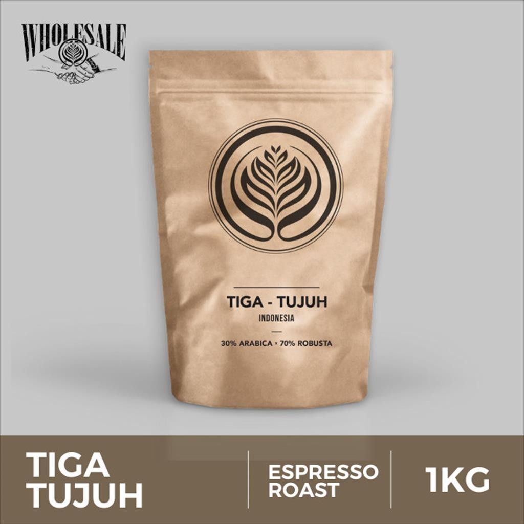 

Tiga Tujuh 1kg - Biji Kopi Grosir Arabika Robusta untuk Hotel Restoran Kafe HOREKA 1kg | Coffeenatics