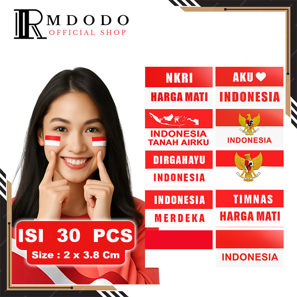 

Rmdodo - Sticker Pipi 17 Agustusan [1 Lembar - 30 Pcs] / Stiker Kemerdekaan Indonesia Desain Nasionalis