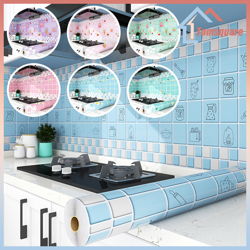 Stiker dapur 60cm*6m wallpaper dapur stiker dinding tahan minyak dan air