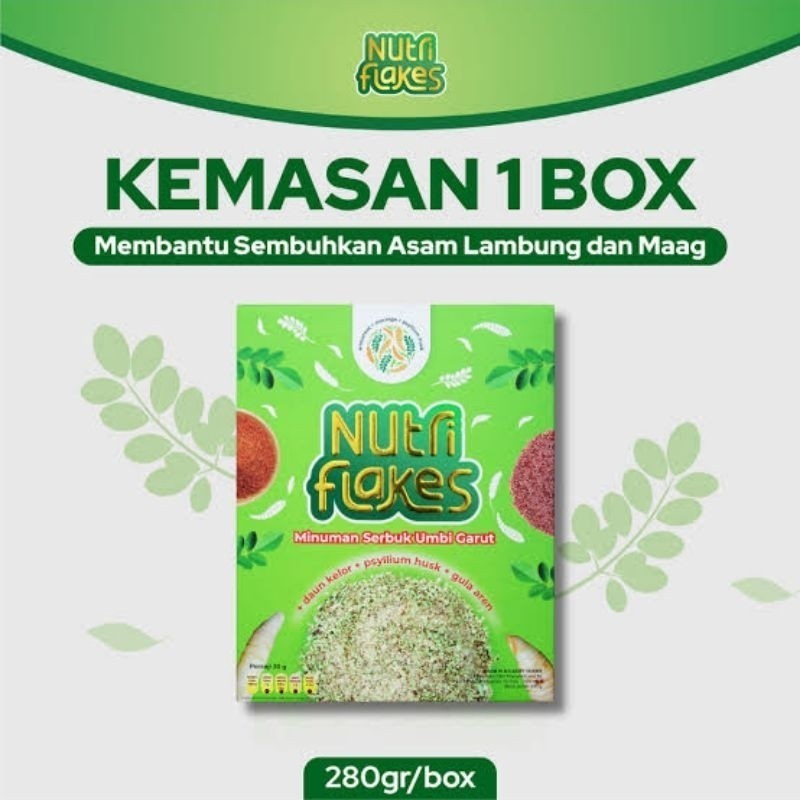 

Paket Nutriflakes 280 Gram - Nutriflakes Sereal Umbi Garut Asli Atasi Masalah Asam Lambung