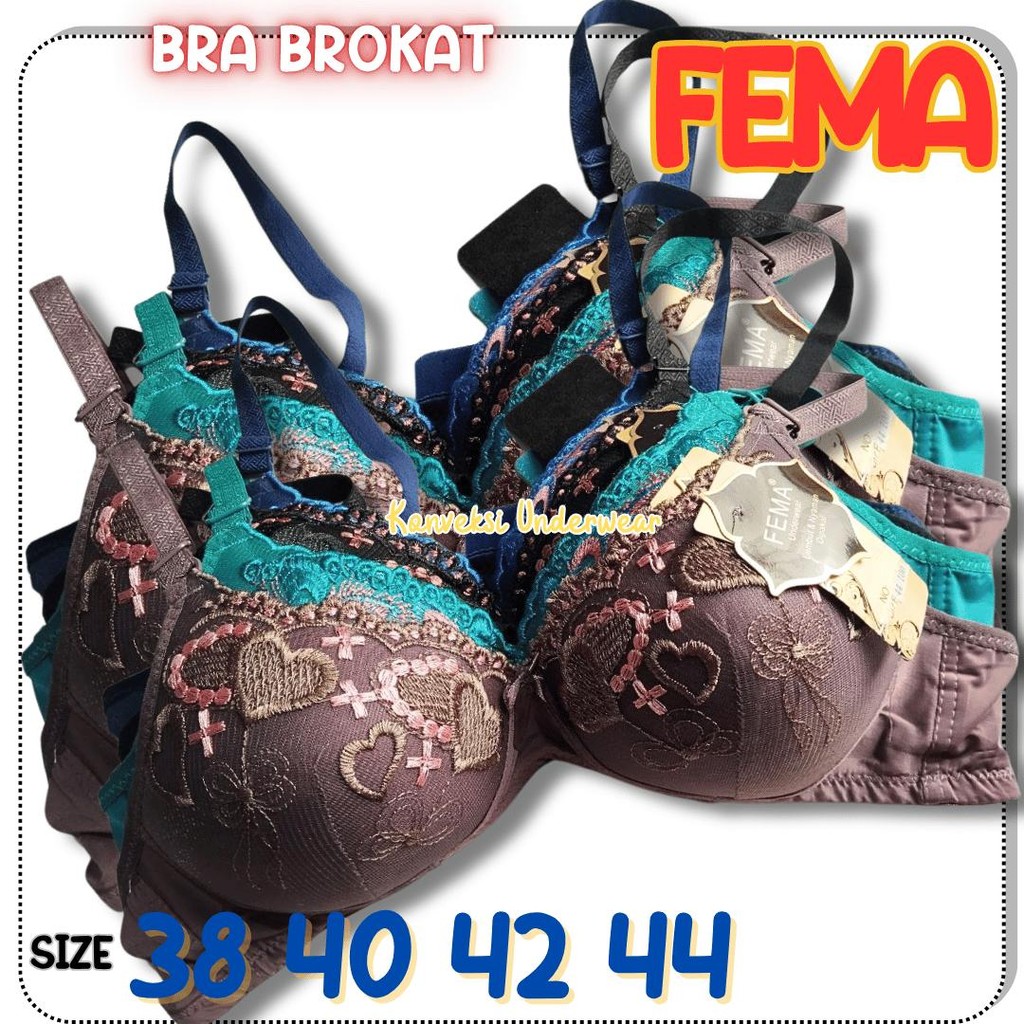 BRA TANPA KAWAT BUSA TIPIS ukuran 38 40 42 44 – wanita brokat renda FEMA BRA BROKAT