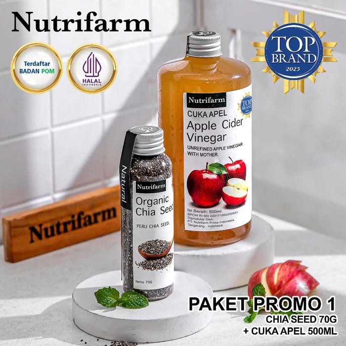 

NUTRIFARM PAKET PROMO 1 CUKA APEL 500ML DAN CHIA SEED 70G
