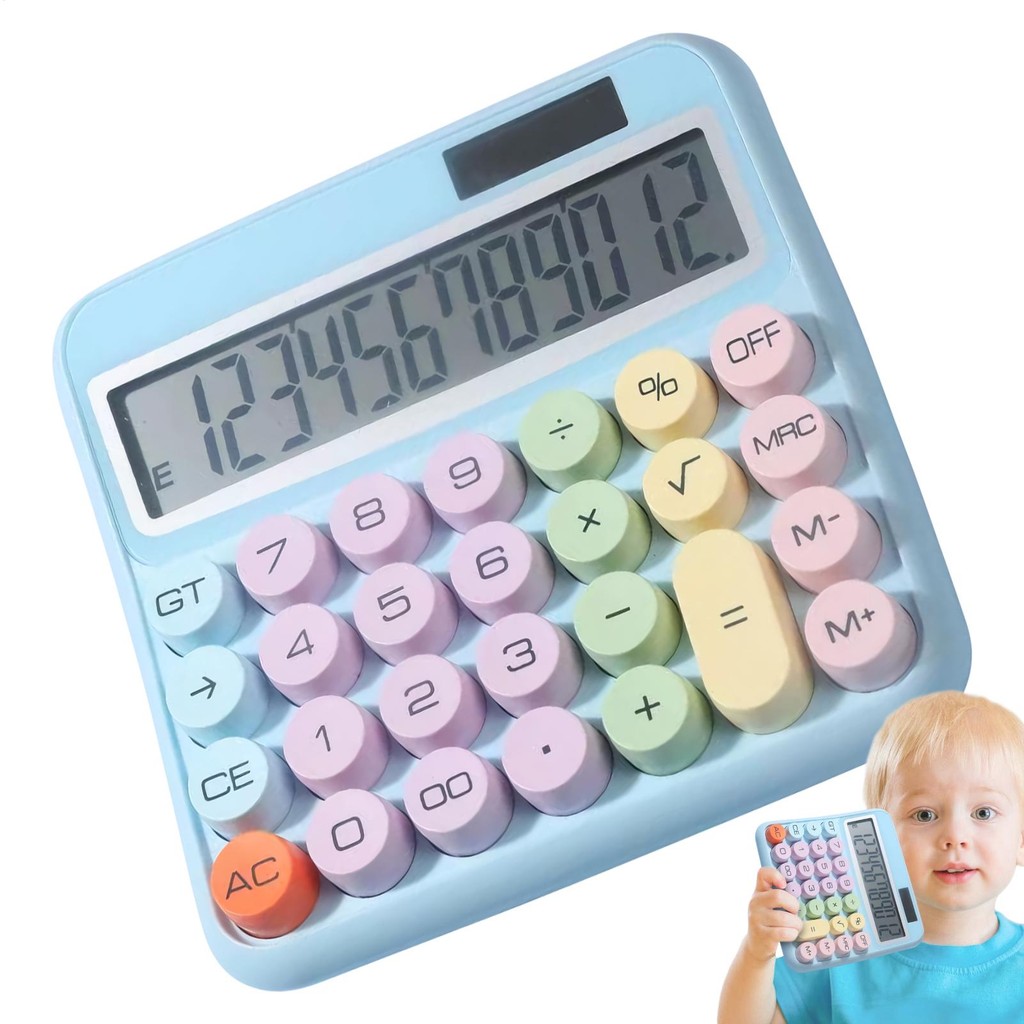 

Large Desk Calculator Large Buttons 12-Digit Desk Calculator Adding Machine With 15-Degree Tilt Screen Colorful For Work