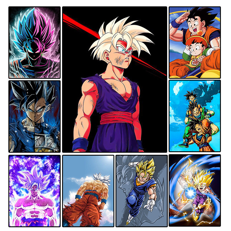 

Japanese Anime Cartoon Canvas Painting Dragon Ball Z Goku Poster Print Mural Pictures Wall Art Living Room Home Decoration Gifts